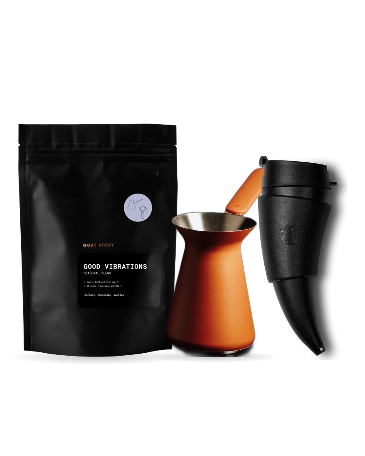 OTTO Brick, GOAT MUG Black with a bag of Good Vibrations