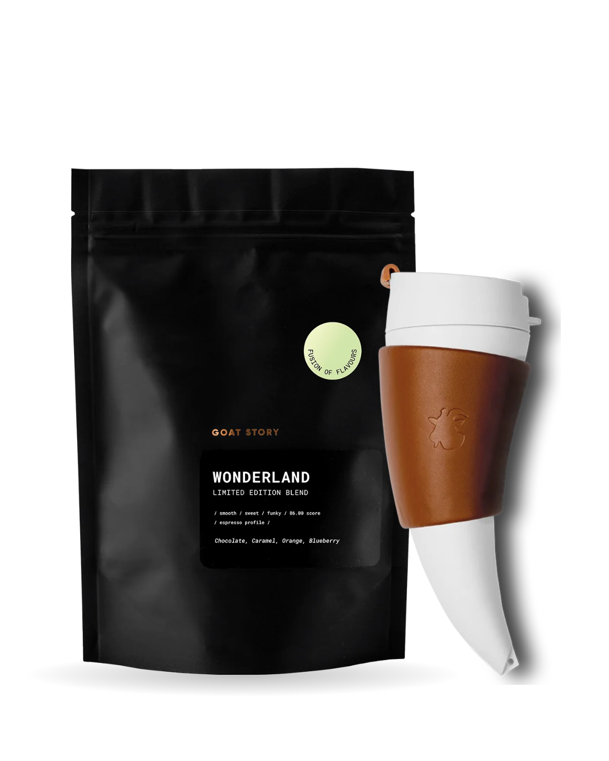 GOAT MUG Brown with a bag of Wonderland seasonal blend