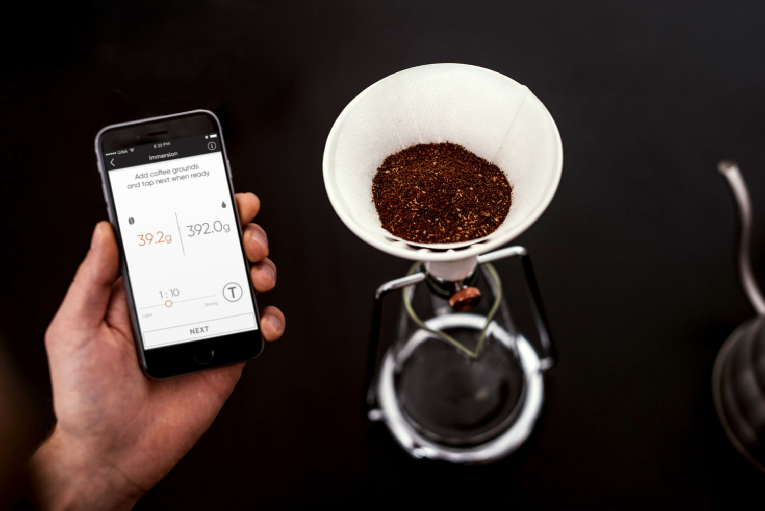 GINA Smart coffe instrument - different coffee ratios
