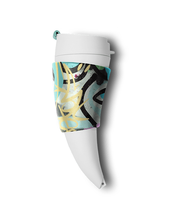 West coffee mug with grafitti holder in mint by GOAT STORY