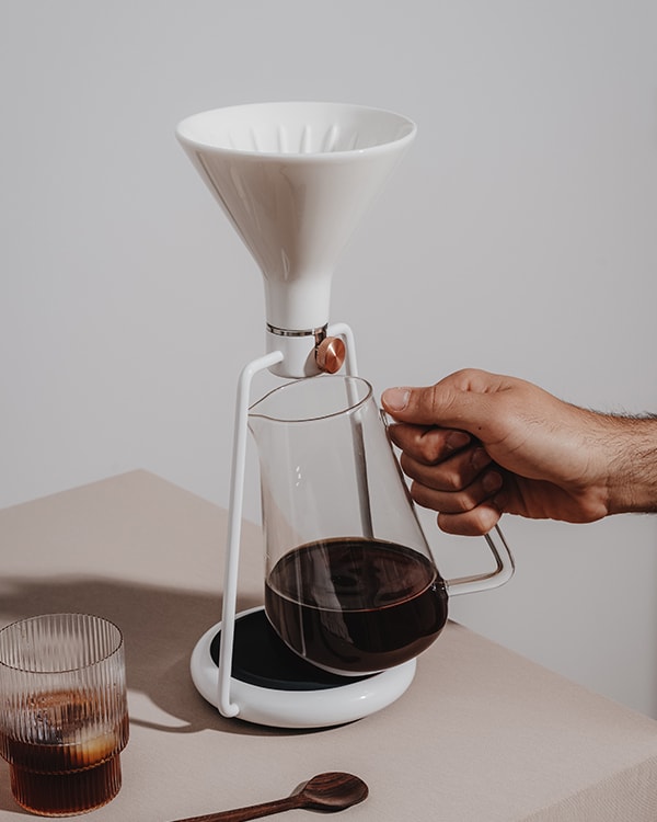 Pitcher for serving specialty coffee brewed with GINA coffee maker