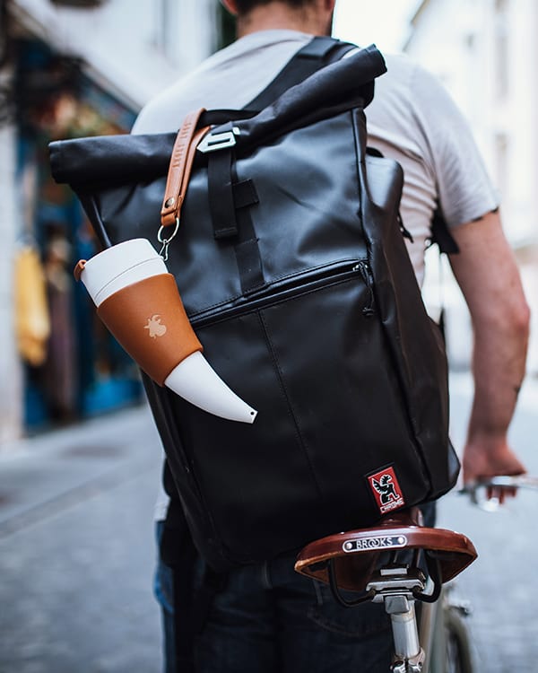 Strap your coffee mug on the bag and go by Goat Story