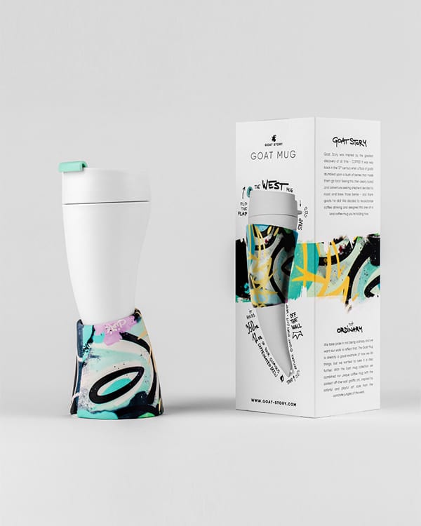 Goat mug perfect for coffee with packaging